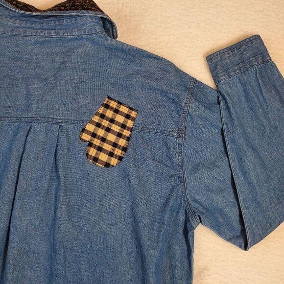 PTNY Vintage Denim Christmas Snowman Shirt Size Medium - Picture 6 of 11